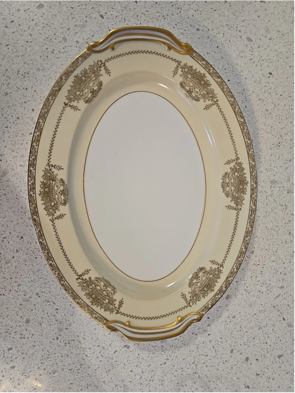 Vintage Noritake Penelope Heavy Gold 4781 Cream Medium Platter Serving Dish 12